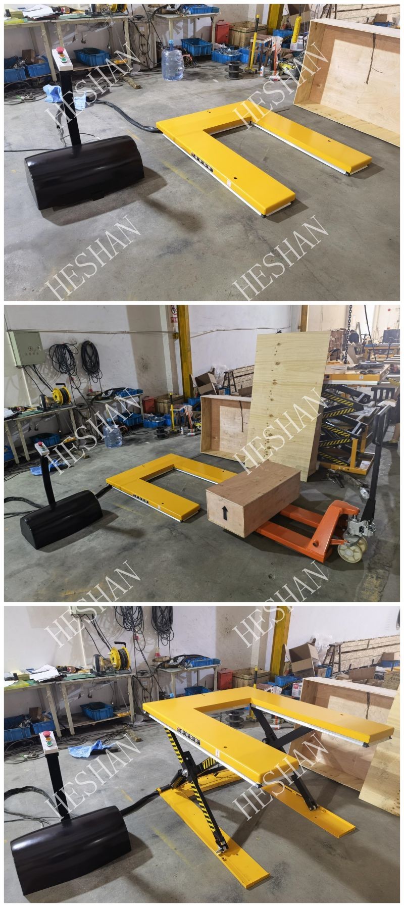 China 600kg-1500kg Capacity U Type Scissor Lift Table Pallet Lift