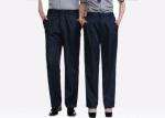 Women / Men Black Security Uniform Pants Wrapped Cuffs With Rubberized Waistband