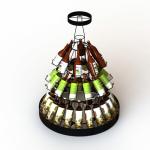30 Bottles Christmas Tree Shaped Wine Rack , 3 Layers Wine Bottle Christmas Tree