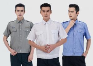 China Durable Security Guard Uniform , Mens Security Uniform Shirts With Two Pockets on sale