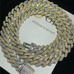 GRA 10mm Iced Out Cuban Link Hip Hop Jewelry Custom 12mm Cuban Link For Men