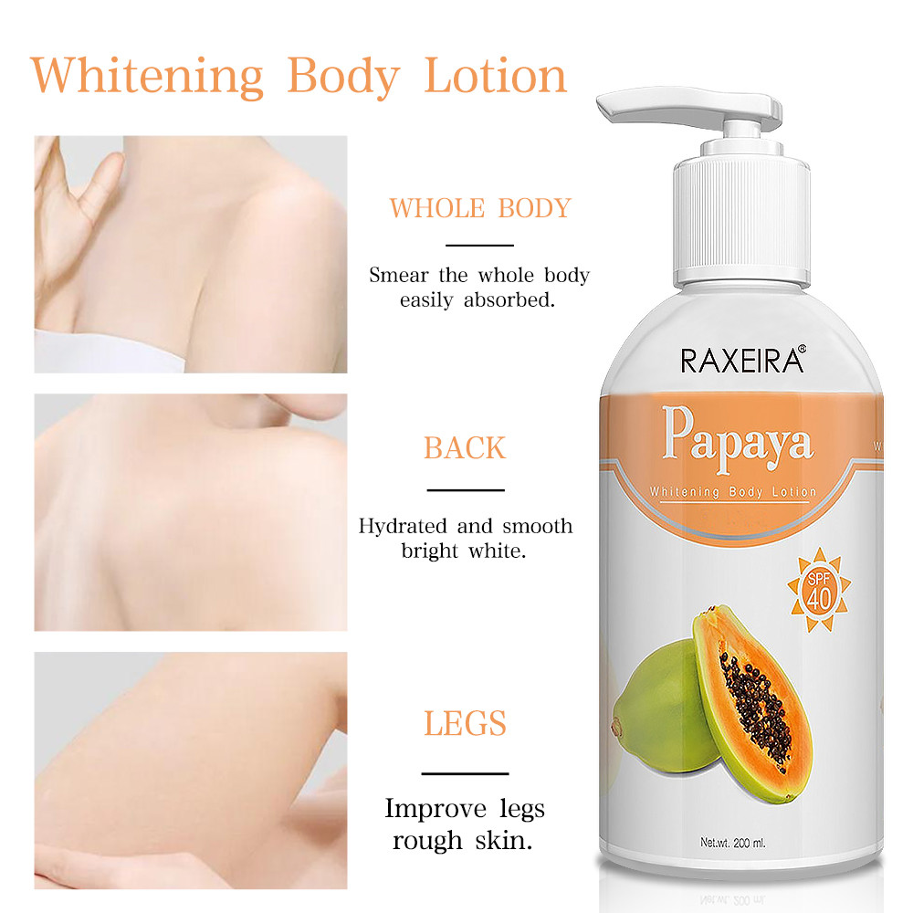 Private Label Kojic Acid Natural formula Organic Papaya Skin Whitening Moisturizing body Lotion 120ml