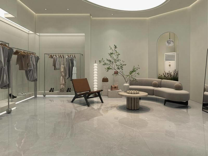 Stunning Interior Floor Durable 1200x1200mm Gray Glazed Polished Porcelain Tile For Bathroom And Bedroom