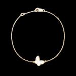 Cheap Price Van Cleef & Arpels 18K Yellow Gold Bracelet White Mother-of-pearl