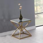 50cmx50cmx55cm Stainless Steel Side Tables For Living Room with Glass Top