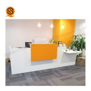Wholesale Modified Acrylic Stone Regular Two Person Reception Desk Flame Resistant from china suppliers