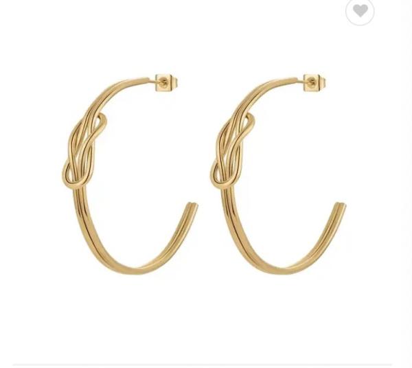 Oem Gold Hoop Earrings For Women Girls Gold Plated Knot Statement Lightweight