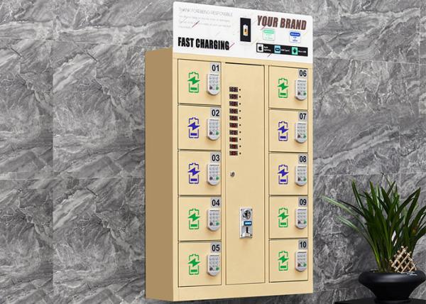 10 Door Coin-Operated Cell Phone Charging Locker Storage Cabinet Wall-Mounted