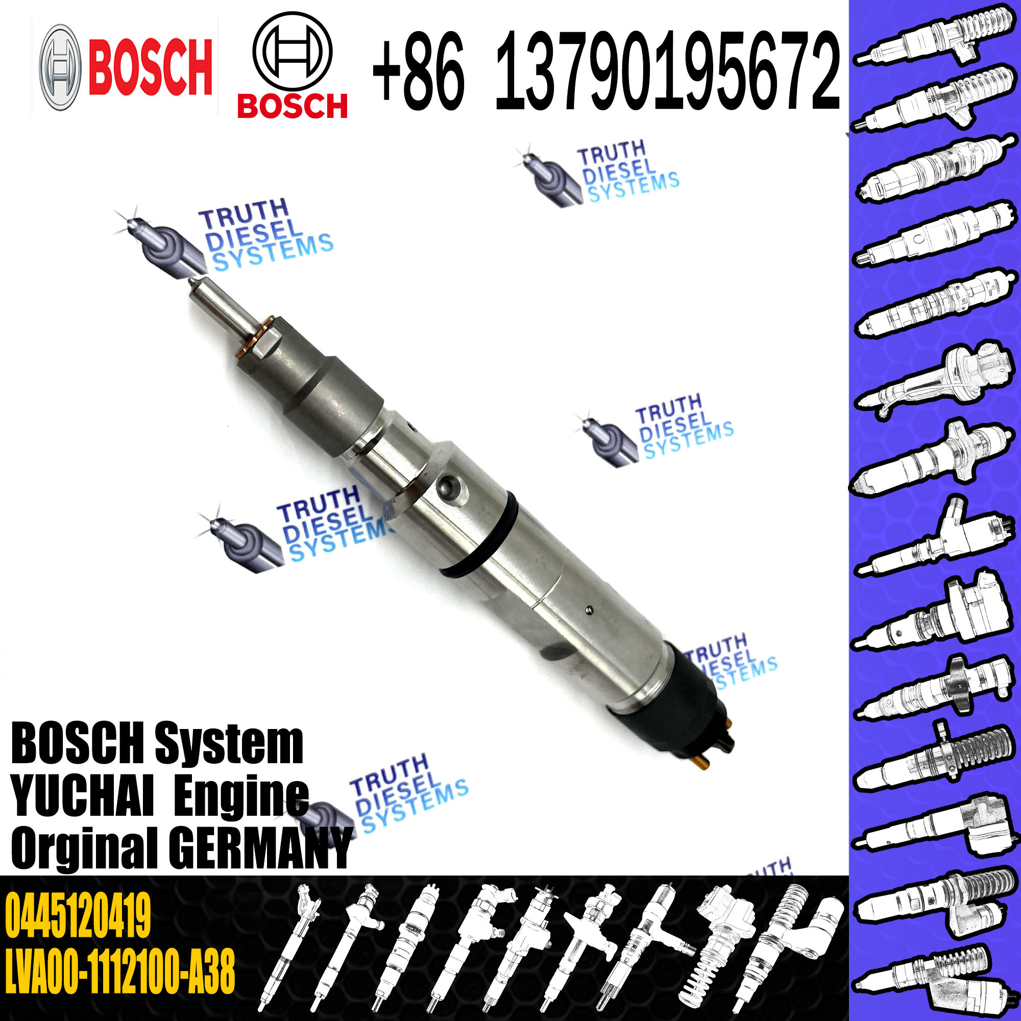 High Performance Diesel Injector 0445120419 NINE Brand Fuel Injector 0445120419