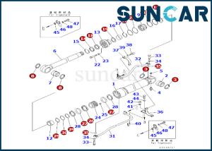 Wholesale Boom Cylinder Sealing Kit 7079976130 707-99-76130 Komatsu Boom Cylinder Seal Kit Fits PC600-8 PC600-8R from china suppliers