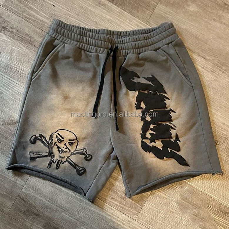 Raw Hem Acid Wash Faded Plain Fleece Joggers Shorts The Ultimate Streetwear Essential
