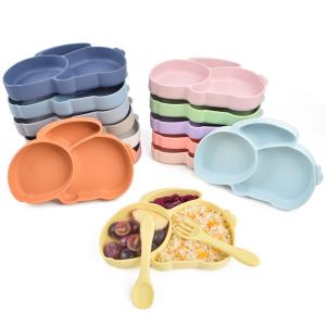 Wholesale Infants Rabbit Suction Section Plate 100% Silicone Weaning Suction Plates from china suppliers