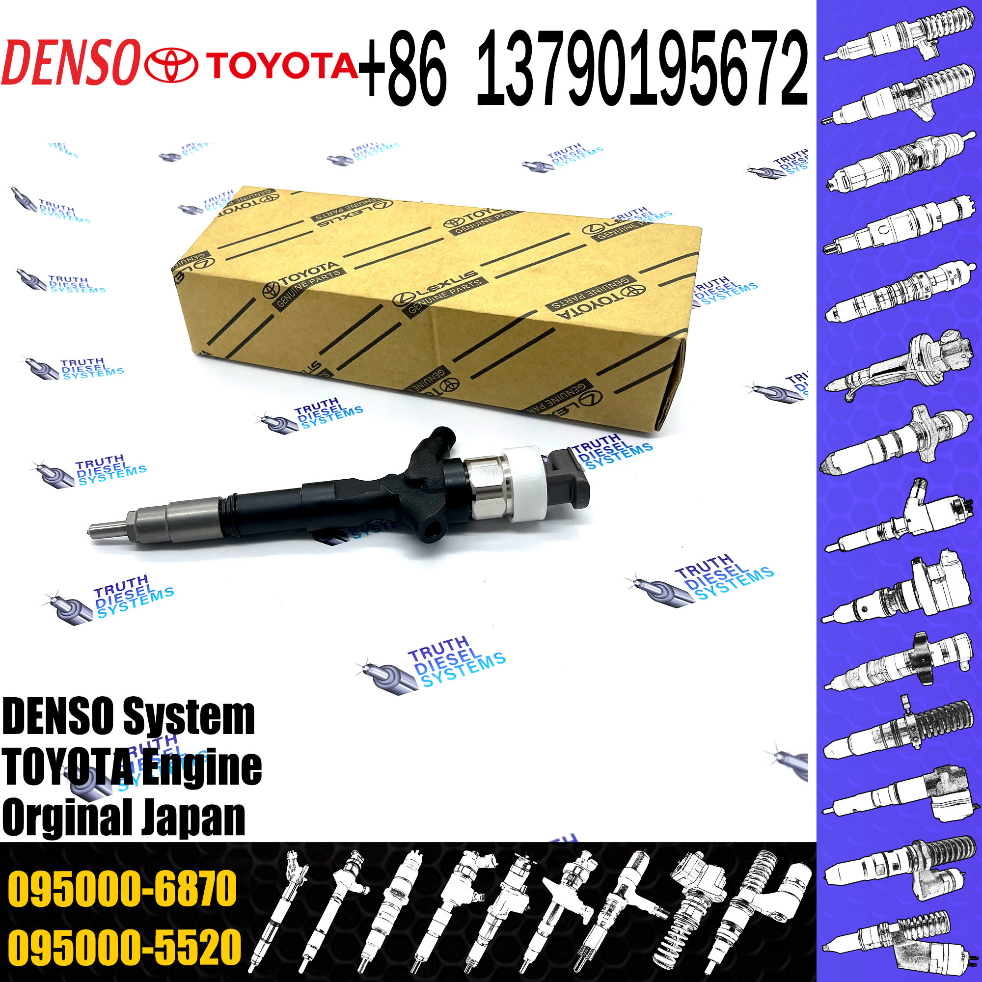 Diesel Common Rail Injector 095000 6870 0950006870 095000-6870 For Diesel Injector