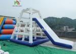 White / Blue Heat Sealed Inflatable Water Toy / Aqua PVC Climbing Tower With