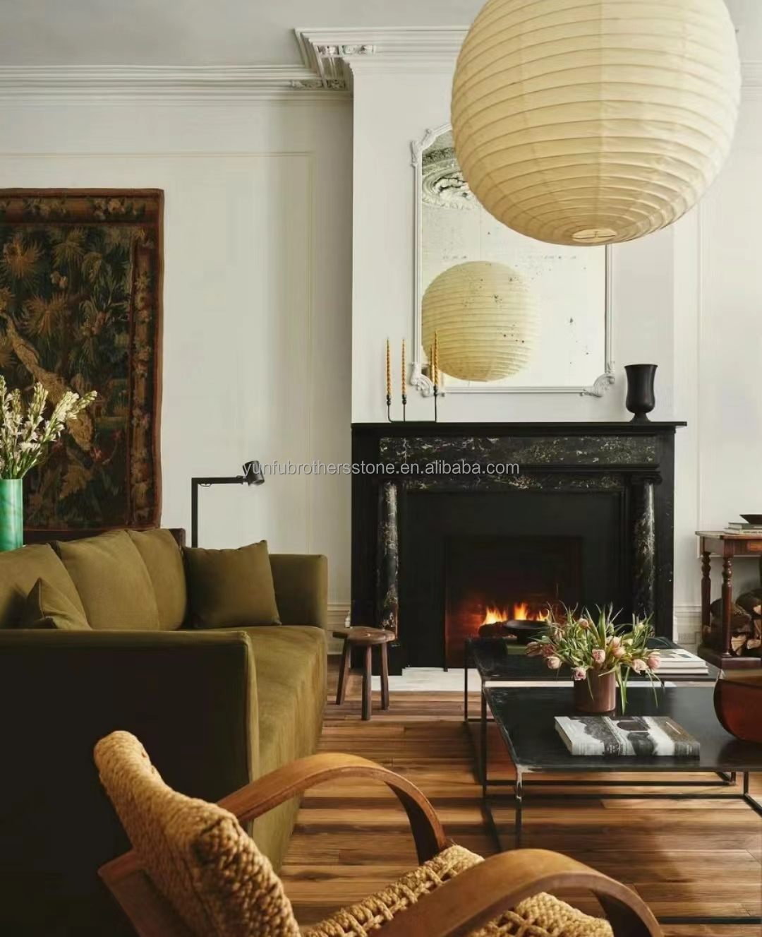 Customized Marble Mantel Fireplace Without Remote Control Perfect for Living Room or Vilar