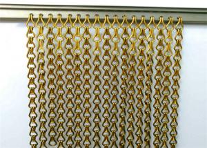 China Gold Aluminum Decorative Wire Mesh 3m Width Metal Chain Fly Curtain on sale