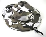 Black / White 100% Cotton Bucket Hat With Nylon Strings / Printed Embroidered