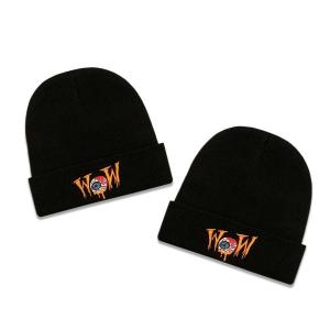 Wholesale Black Knitted Hat Trend Letter WOW Hip-Hop Woolen Hat For Women And Men from china suppliers