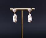 Vintage Circle Earrings For Women Irregular Baroque Pearl Earring Natural