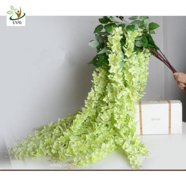 UVG Green decorative artificial flower with silk wisteria for wedding stage