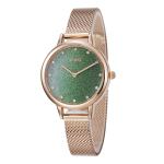 Fashion Diamond Surface Alloy Quartz Watch , Mesh Band Quartz Ladies Wrist