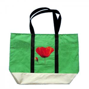 China Customized Green Non Woven Grocery Bags with Silk Screen Printed Logo on sale
