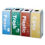 ISO14001 Certificate 4 Compartments 50L Industrial Recycling Bin