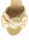 Velvet Lining Knot Womens Wedge Heeled Shoes Leather Sole Chunky Heel