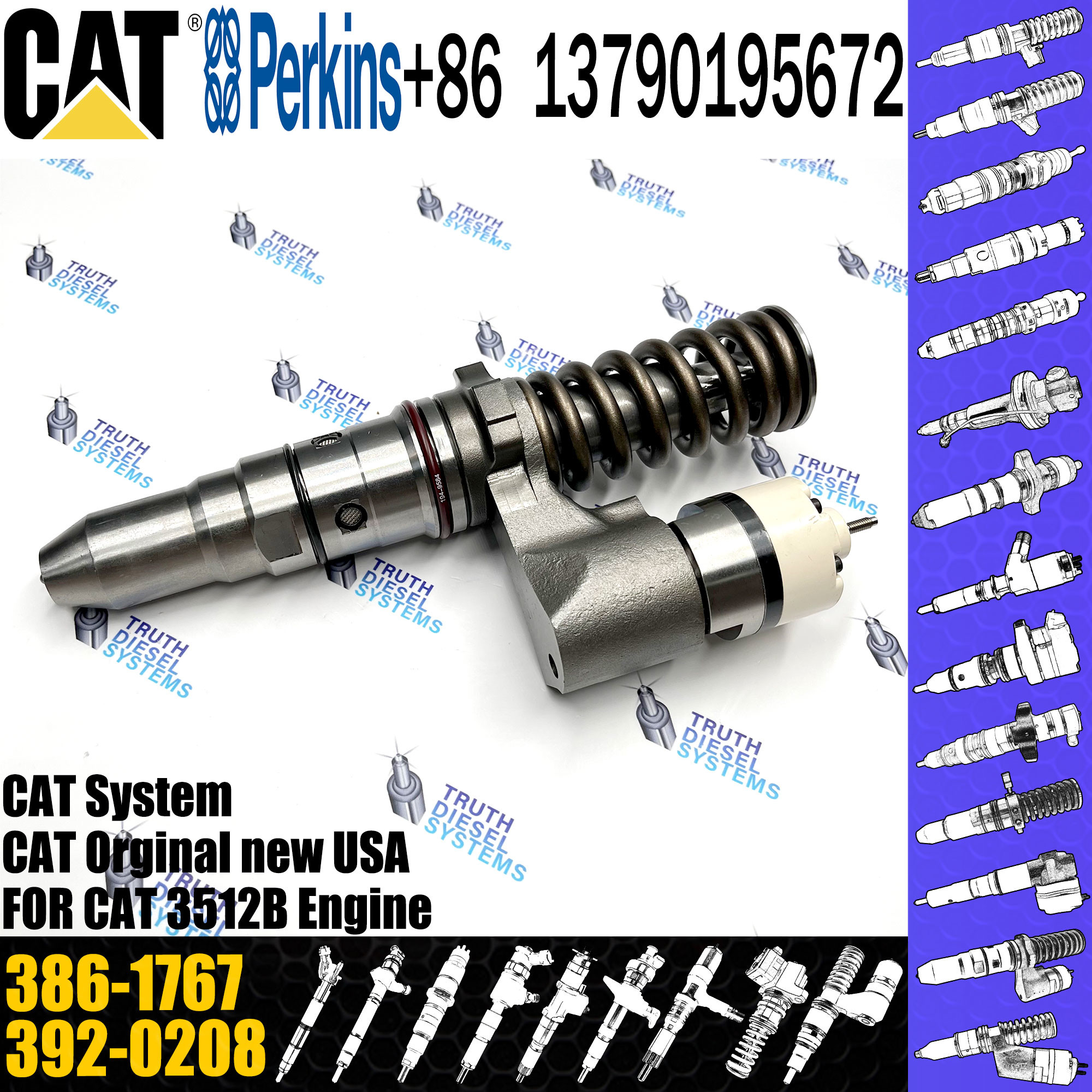 3512B Common Rail Fuel Injector 386-1767 379-0509 10R-3255 386-1758 392-0208 386-1760 20R-1272 392-2000 For C-A-T