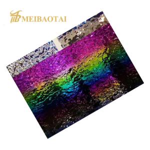 Wholesale 70 Micron Water Wave Stainless Steel Panel , PVD Metal Sheet For Kitchen Wall from china suppliers