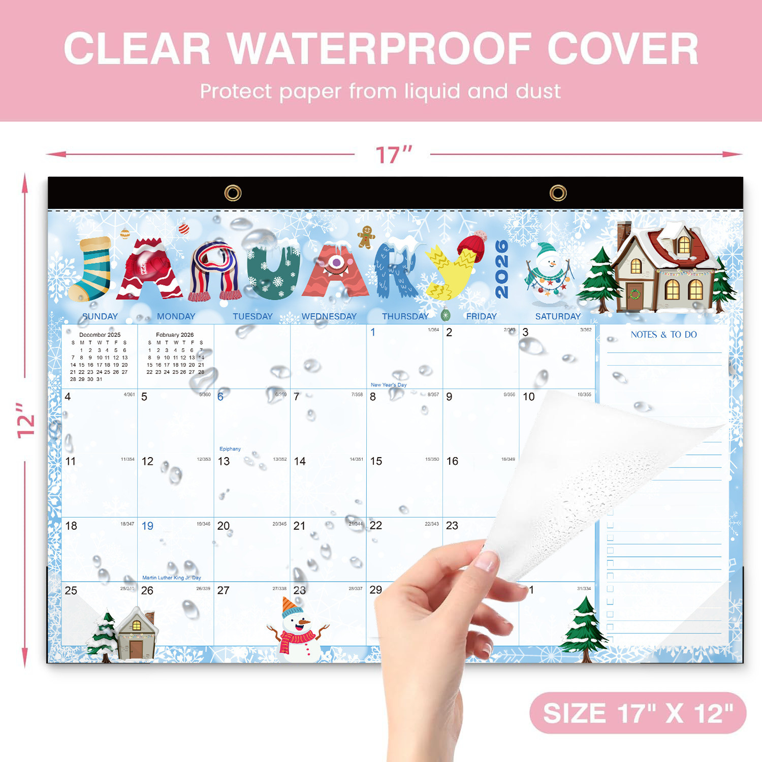 Business Branded Custom Desk Calendars 12 X 12 Inches End Month December Personalized and Customized Design for Your Business