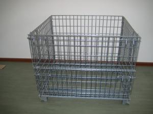 Wholesale Heavy Duty Galvanized Metal Storage Cage / Folding Wire Mesh Container For Wearhouse from china suppliers