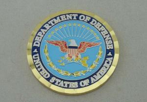 Wholesale Department Of Defense Personalized Coins With Box Packing And Diamond Cut Edge from china suppliers