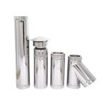 Decorative Sturdy Black Chimney Pipe , 5 Twin Wall Flue Pipe Black Long Straight
