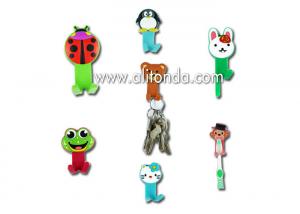 China PVC cartoon figure monkey rabbit cat penguin animal shape magnetic bend hook on sale