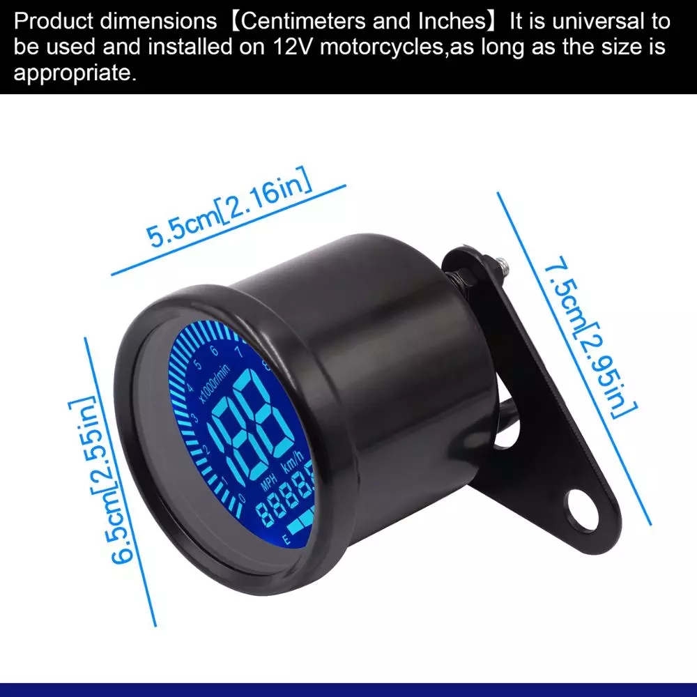 Chrome Oil Level Lcd Motorcycle Meter Gauge Digital Morfayer