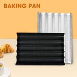 Customized Carbon Steel Non Stick French Bread Perforated Tray Baking Baguette