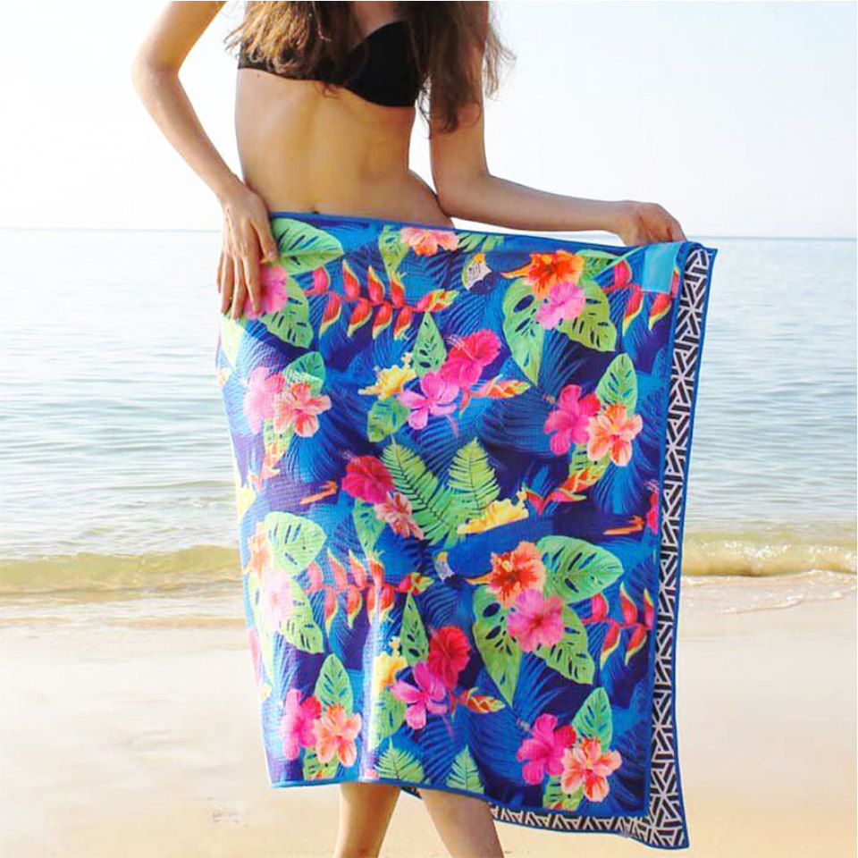 Summer Microfiber Soft Print Beach Towels Swimming Sand Free Custom Beach Towel With Logo