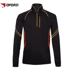 China Long Sleeve Custom Fishing Jerseys Stand Collar Zipper Front Dry Fit Polyester Material on sale