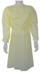Safety Yellow Disposable Waterproof Overalls Pp Pe Coated Nonwoven Isolation