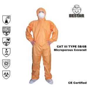 Wholesale CAT III EN14126 Lab Disposable Medical Coveralls Suit Type 5B/6B for Hospital from china suppliers