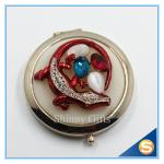 Shinny Gifts Crystal Animal Design Folding Double Side Make up Mirror Metal