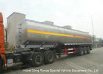 Liquid Alkali Tanker Trailer With Stainless Steel Polished Tank For Sodium