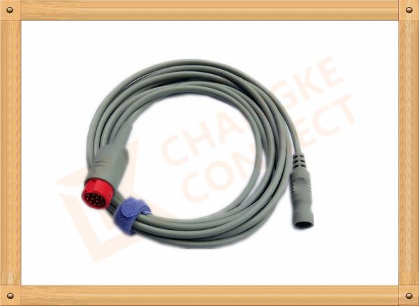 IBP Adapter Cable B .Braun Invasive Blood Pressure Cable 12 Pin , UL And Rohs