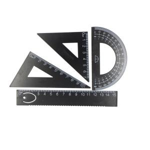 Wholesale metal black color plated triangular rule sets four metal rulers set school office supplier metal crafts tools from china suppliers