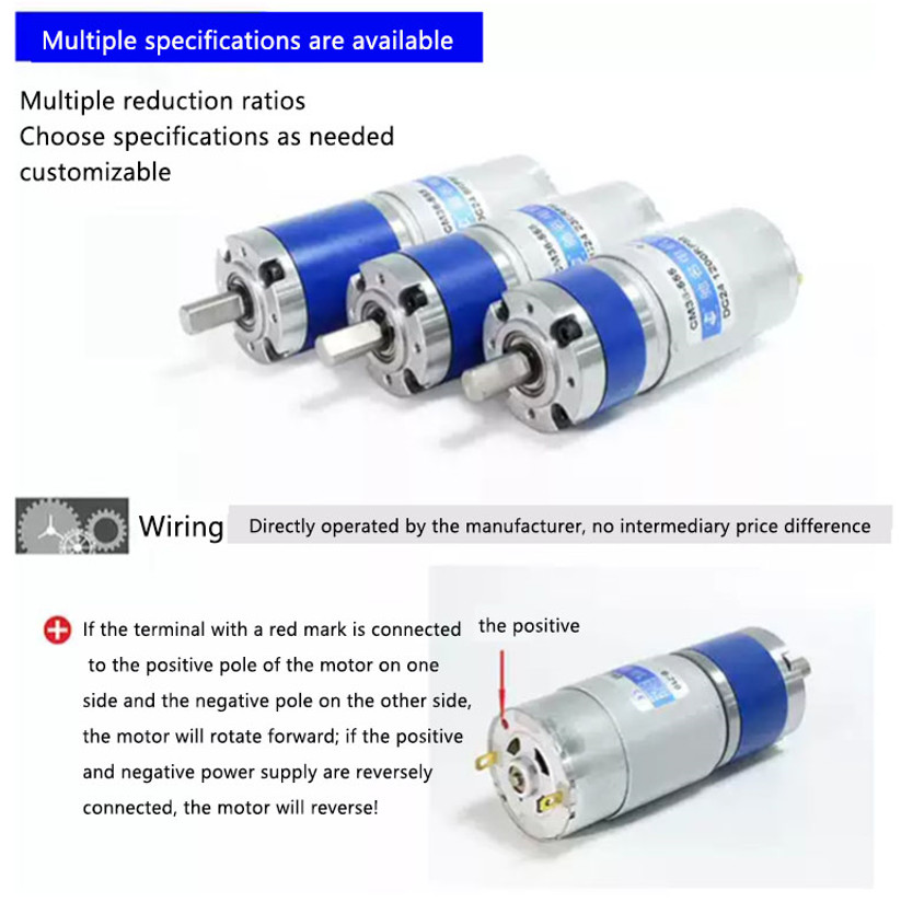 DC Planetary Reduction Motor PG36-555 36mm 12/24V 8-1600RPM Planetary Gear Reduction Motor Smart Home Motor