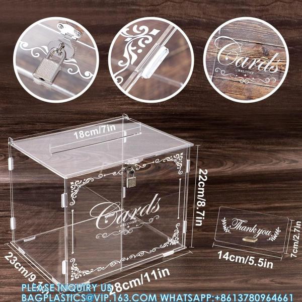 Acrylic Wedding Card Box Money Post Gift Box Holder, Clear Card Box Large Letter