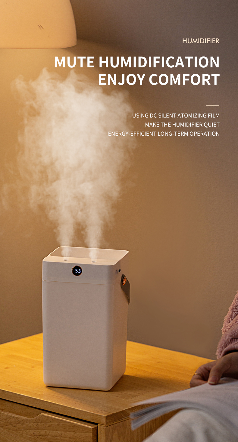 3L Large capacity Double Spray Diffuser Humidity Cool Mist Nebulization Air Humidifier With Digital Screen Display