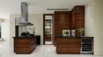 Sleek Durable And Customizable Modern Walnut-Style Stainless Steel Kitchen