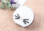 White Color Moon Shaped Ladies Evening Clutch Bags Customized Cute Face Printed